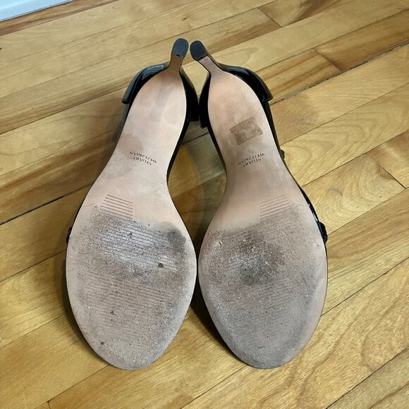 Stuart Weitzman Nudist black patent leather sandal, size 9M - Picture 8 of 11